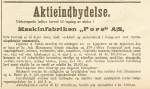 1918 Pors Aksjeinnbydelse 1.jpg